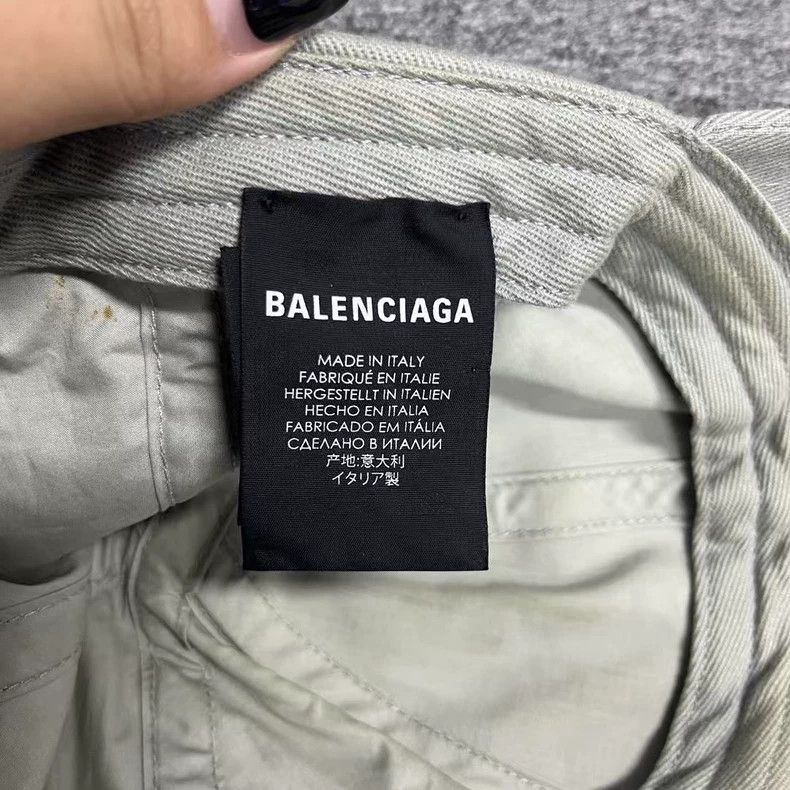 Balenciaga Balenciaga Gray Logo Embroidered Baseball Cap Size ONE SIZE - 5 Thumbnail
