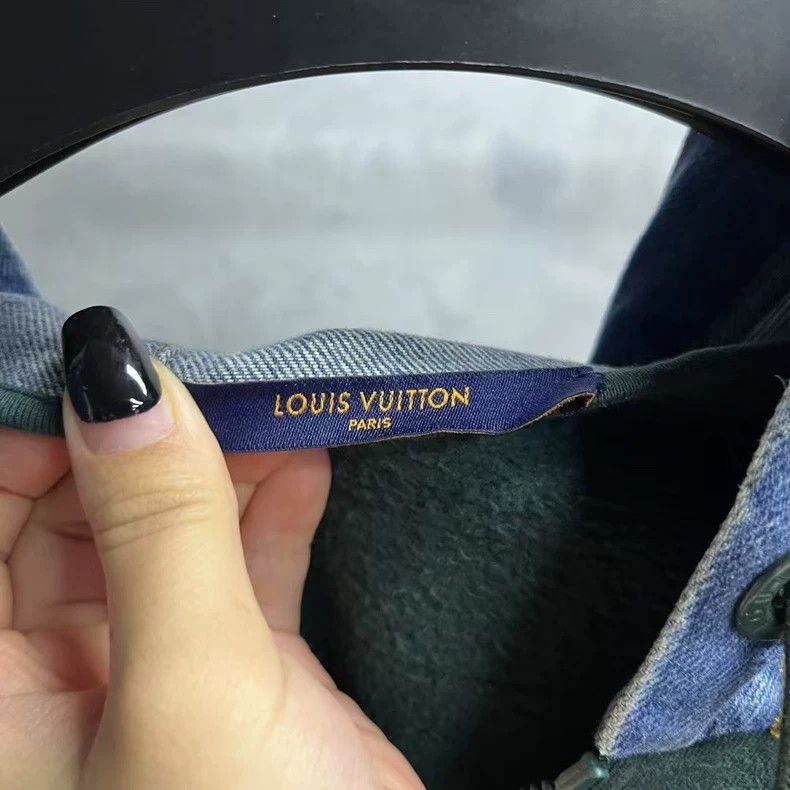Louis Vuitton Louis Vuitton Green Denim Hooded Jacket Size US L / EU 52-54 / 3 - 2 Thumbnail