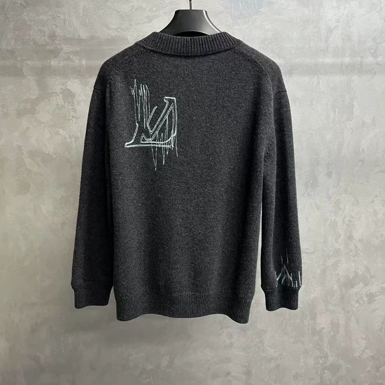 Louis Vuitton Louis Vuitton Black Embroidered Long Sleeve Sweater Size US M / EU 48-50 / 2 - 4 Thumbnail