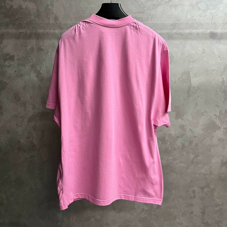 Balenciaga Pink Bebe Logo Short Sleeve T-Shirt Size US M / EU 48-50 / 2 - 5 Thumbnail