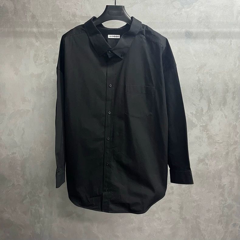 Balenciaga Balenciaga Black Long Sleeve Shirt with Logo Size US M / EU 48-50 / 2 - 2 Thumbnail