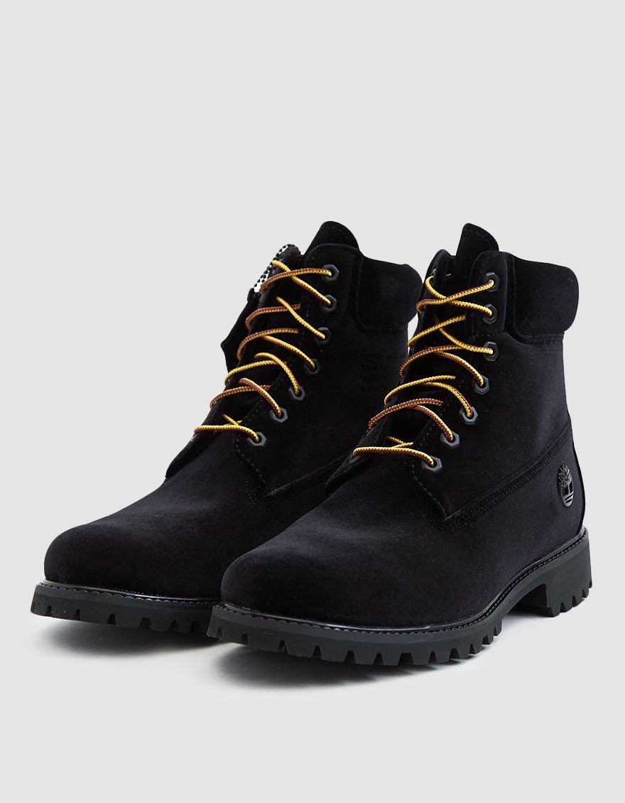 Timberland Off-White Velvet Timberlands In Black | Grailed