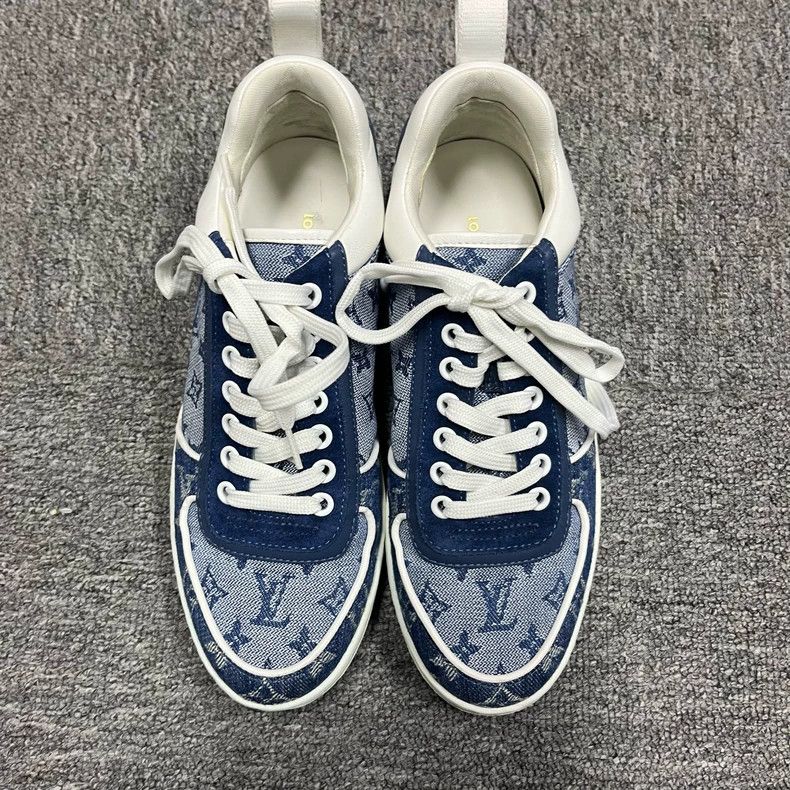 Louis Vuitton Louis Vuitton Blue Canvas Casual Sneakers Size US 6 / EU 39 - 2 Thumbnail
