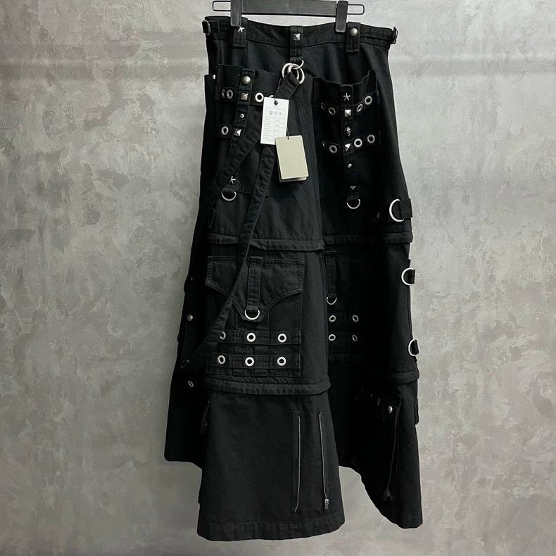 Balenciaga Balenciaga Black Denim Skirt with Metal Details Size US 38 / EU 54 - 2 Thumbnail