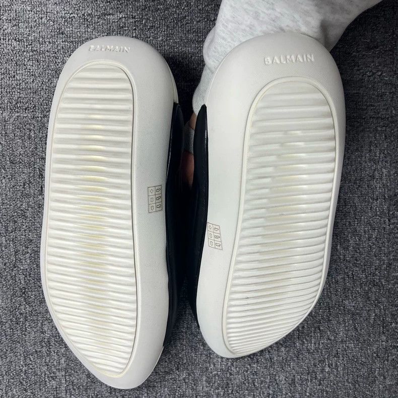 Balmain Balmain Black and White Fashion Slippers Size US 10 / EU 43 - 6 Thumbnail