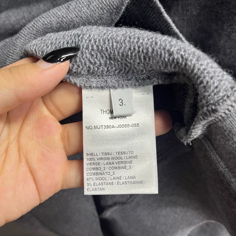Thom Browne Gray Classic Striped Pocket Hoodie by Thom Browne Size US M / EU 48-50 / 2 - 8 Thumbnail