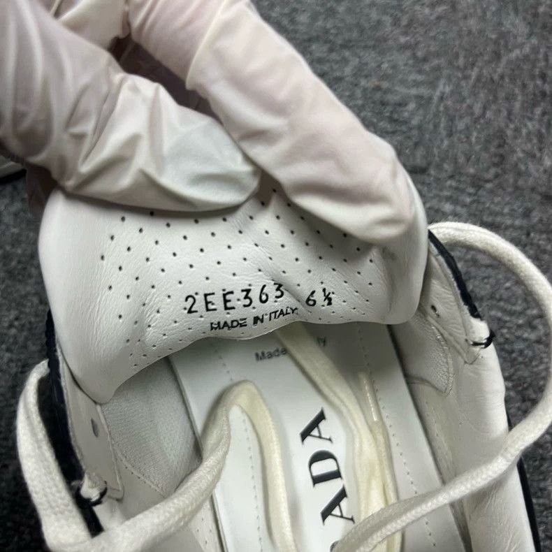 Prada Prada Black Leather Fashion Sneakers with Laces Size US 6.5 / EU 39-40 - 4 Thumbnail