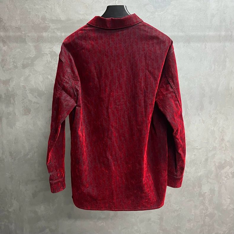Dior Red Cartoon Pattern Long Sleeve Shirt Size US L / EU 52-54 / 3 - 5 Thumbnail
