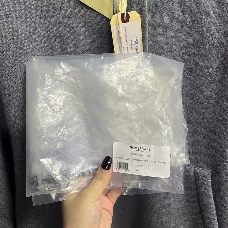 Thom Browne Thom Browne Gray Hoodie with Stripes Size US M / EU 48-50 / 2 - 5 Thumbnail