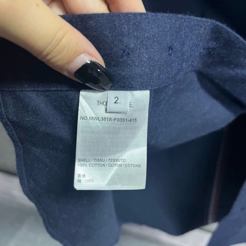 Thom Browne Thom Browne Dark Blue Long Sleeve Shirt Size US S / EU 44-46 / 1 - 4 Thumbnail