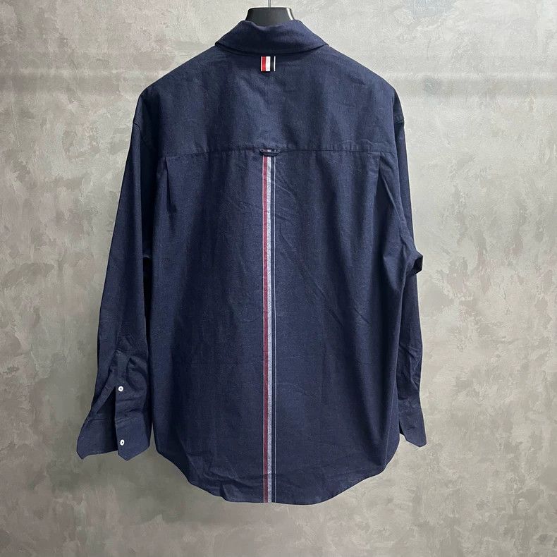 Thom Browne Thom Browne Dark Blue Long Sleeve Shirt Size US S / EU 44-46 / 1 - 5 Thumbnail