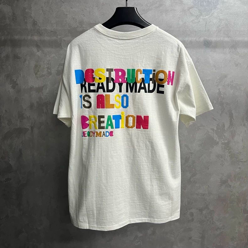 READYMADE White Smiley Face Print Casual T-Shirt Size US L / EU 52-54 / 3 - 5 Thumbnail