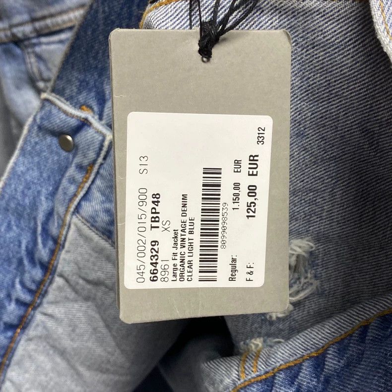 Balenciaga Balenciaga Light Blue Fringe Logo Denim Jacket Size US XS / EU 42 / 0 - 6 Thumbnail