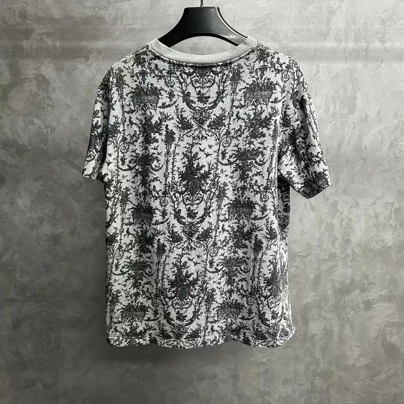 Dior Dior Gray Floral Print Short Sleeve Top Size US M / EU 48-50 / 2 - 2 Thumbnail