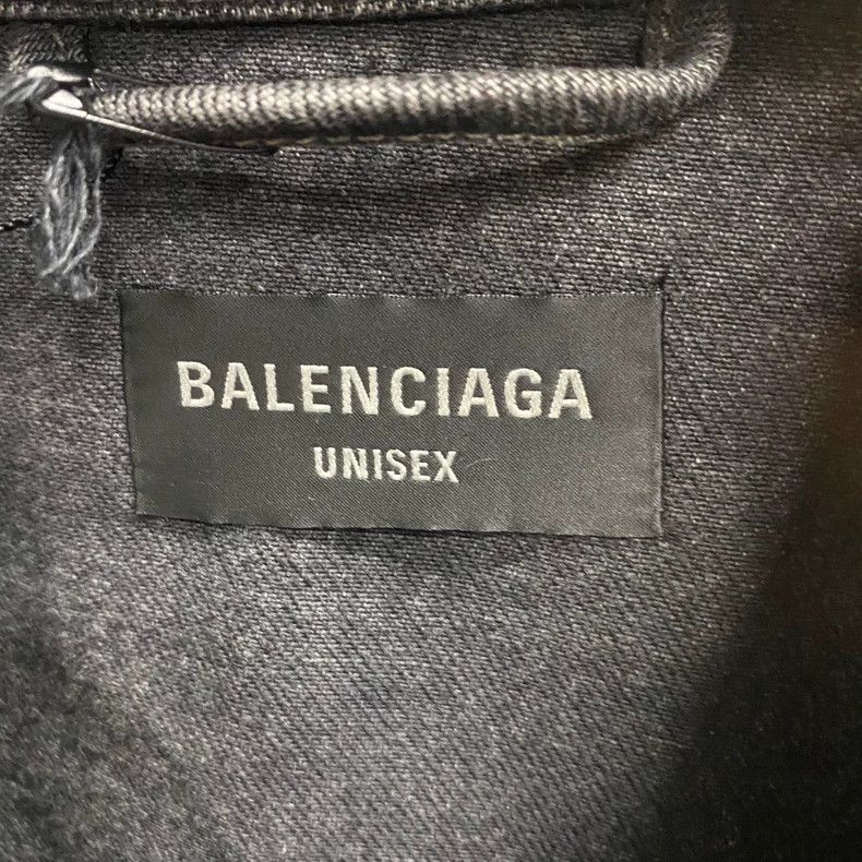 Balenciaga Balenciaga Black Gray Embroidered Denim Jacket Size US S / EU 44-46 / 1 - 3 Thumbnail