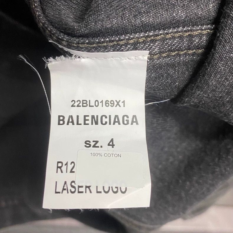 Balenciaga Balenciaga Black Gray Embroidered Denim Jacket Size US S / EU 44-46 / 1 - 4 Thumbnail