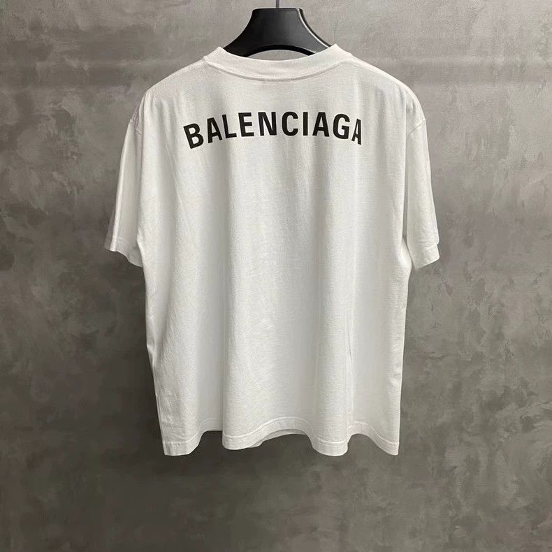 Balenciaga Balenciaga White Logo Print Short Sleeve Shirt Size US S / EU 44-46 / 1 - 2 Thumbnail