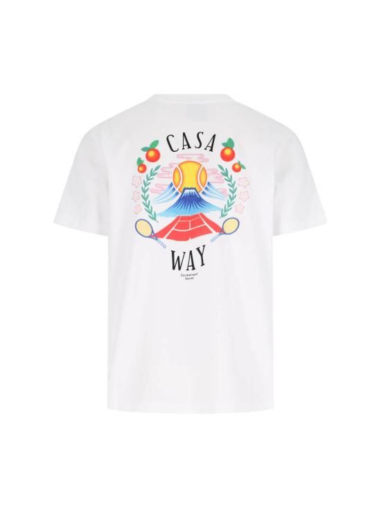 Tシャツ・カットソー Casablanca T-SHIRT WITH PRINT (MPF25 JTS 001 08WHITEJERSEY) Montagne Short-Sleeve T-Shirt – Casablanca