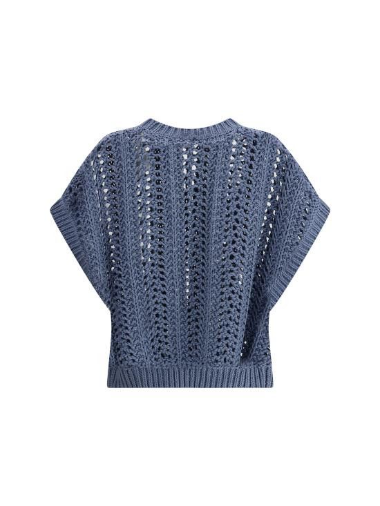 Brunello Cucinelli BRUNELLO CUCINELLI Women Sweater M8E389100 C2886 BLUE Size M / US 6-8 / IT 42-44 - 2 Thumbnail