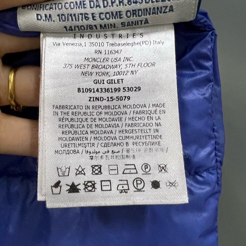 Moncler Moncler Blue Logo Down Vest Size 2 Size US M / EU 48-50 / 2 - 5 Thumbnail