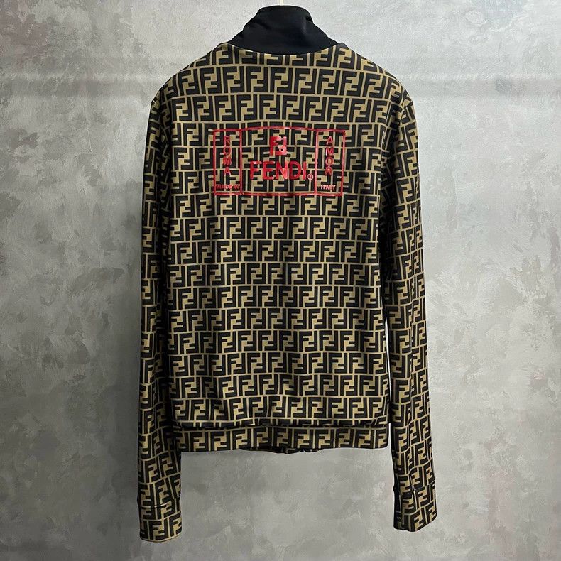 Fendi Fendi Brown FF Print Zip Jacket Size US XL / EU 56 / 4 - 2 Thumbnail