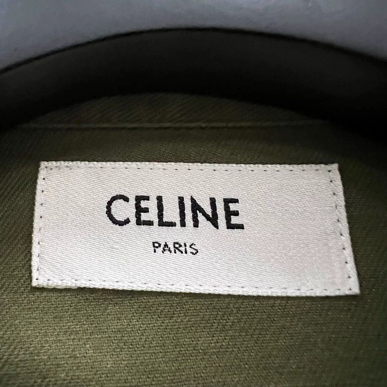 Celine Celine Military Green Short Sleeve Shirt Size US S / EU 44-46 / 1 - 4 Thumbnail