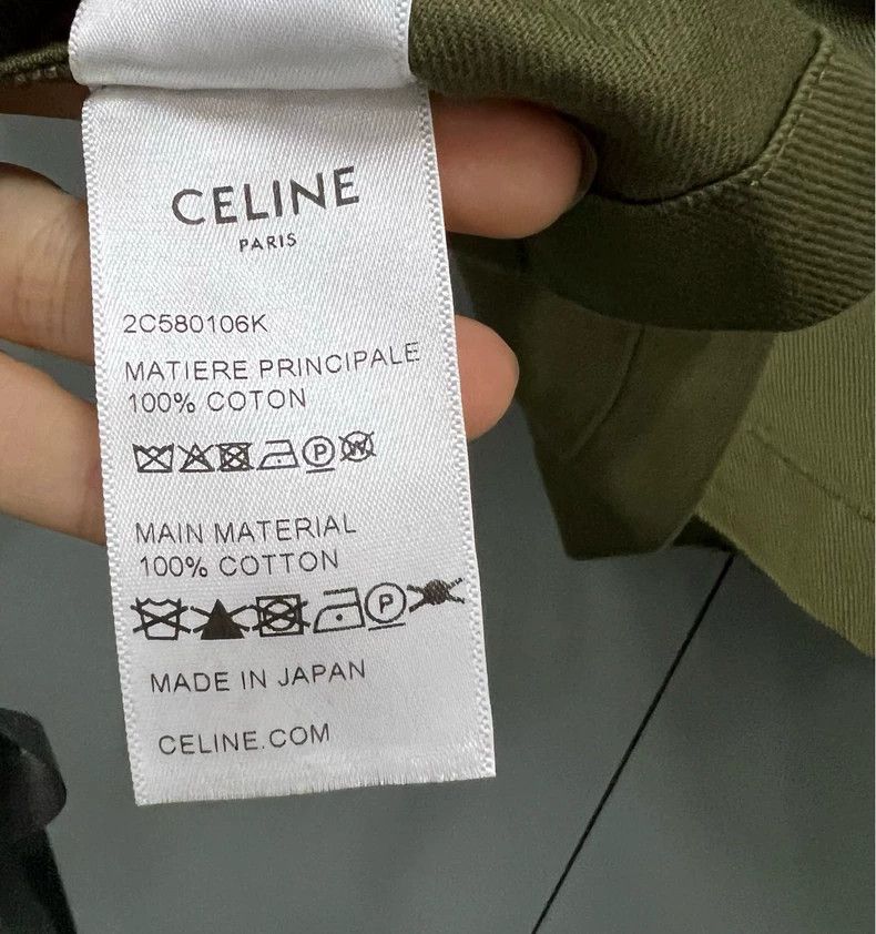 Celine Celine Military Green Short Sleeve Shirt Size US S / EU 44-46 / 1 - 5 Thumbnail