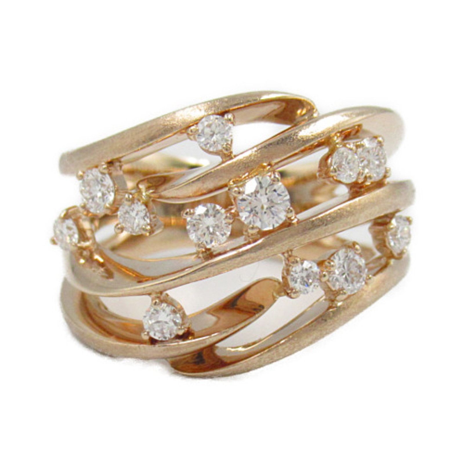 LuxUness Au750 Diamond Ring Crocodile skin Ring