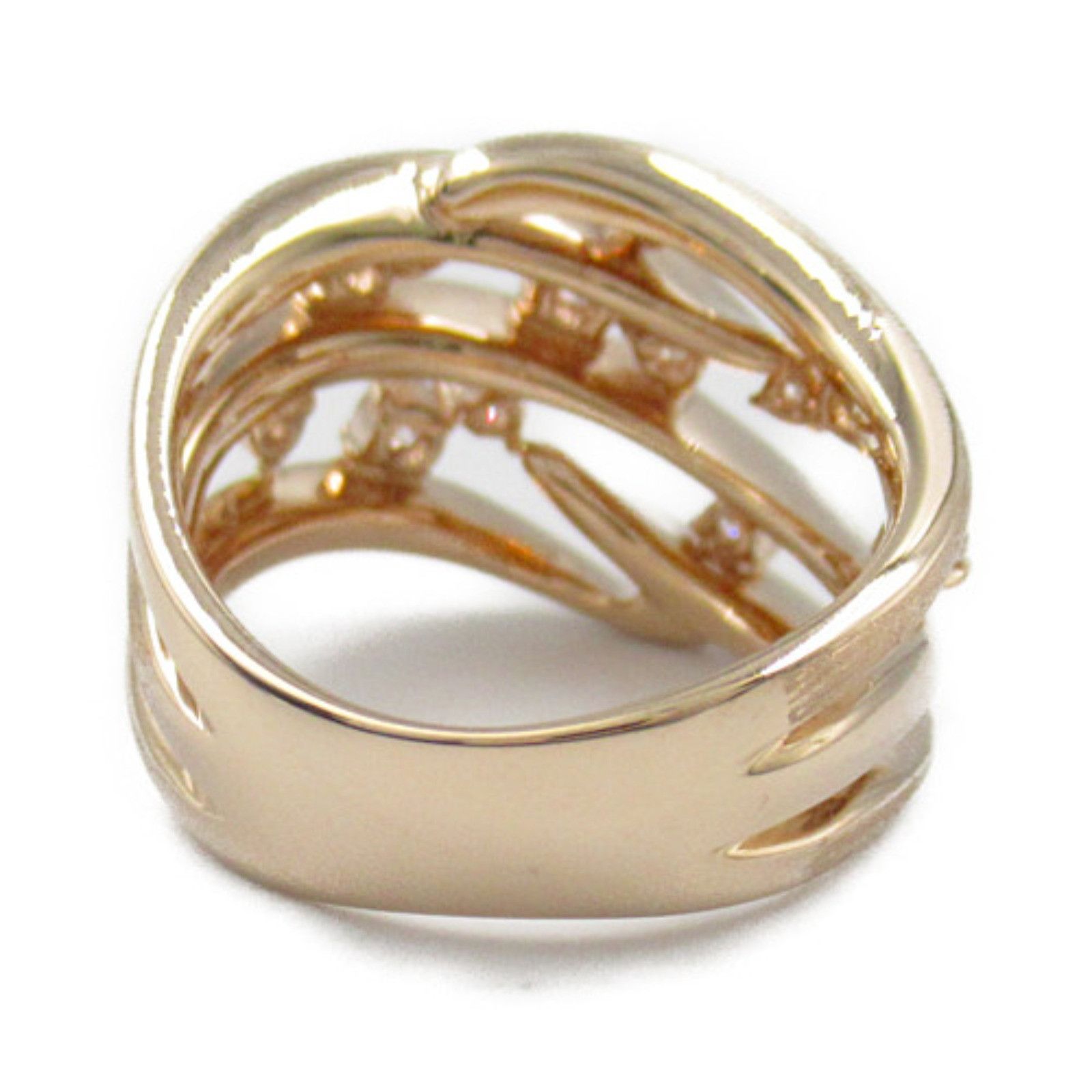LuxUness Au750 Diamond Ring Crocodile skin Ring