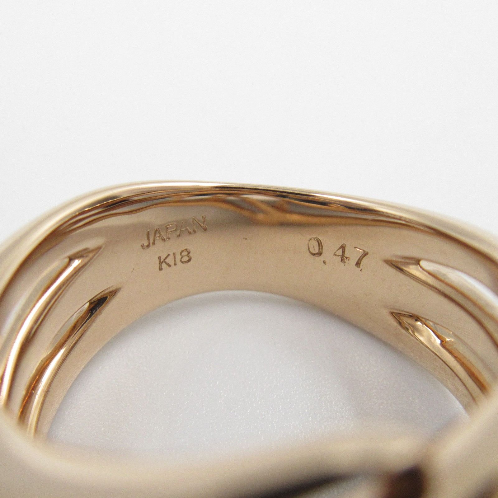 LuxUness Au750 Diamond Ring Crocodile skin Ring