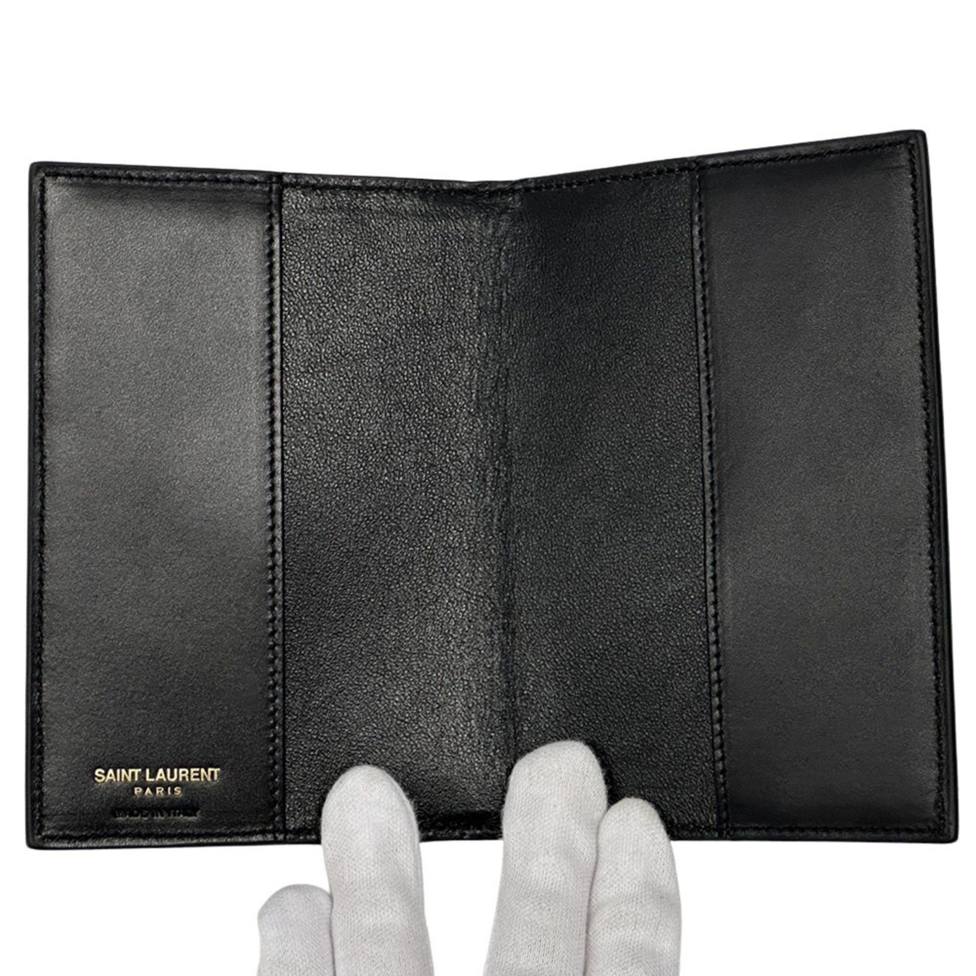 Yves Saint Laurent Yves Saint Laurent Saint Laurent SAINT LAURENT Notebook Cover for Women and Men, PVC, Brown, Black, Dark Passport Case, Mini Size ONE SIZE - 5 Thumbnail