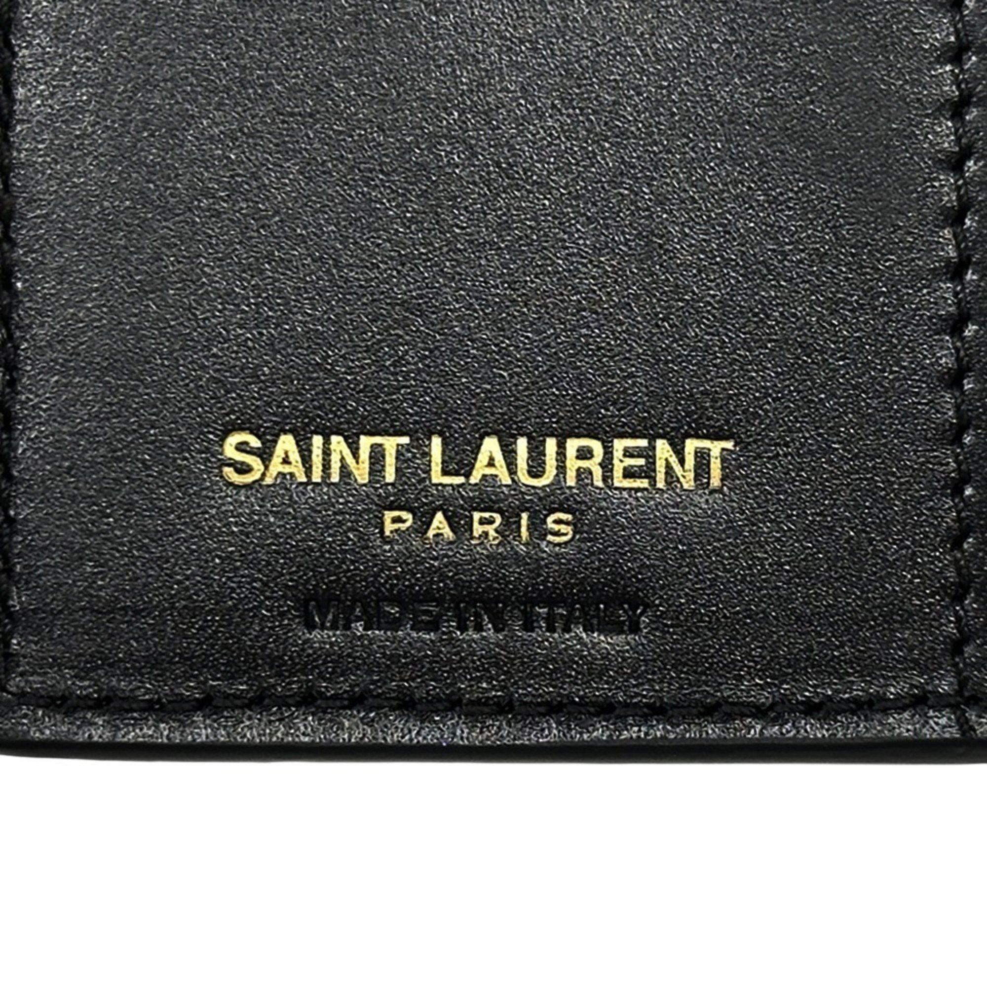 Yves Saint Laurent Yves Saint Laurent Saint Laurent SAINT LAURENT Notebook Cover for Women and Men, PVC, Brown, Black, Dark Passport Case, Mini Size ONE SIZE - 6 Thumbnail
