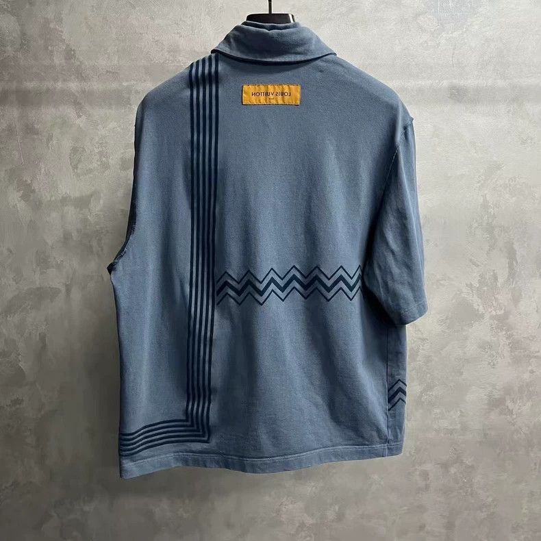 Louis Vuitton Louis Vuitton Blue Logo Print Short Sleeve Shirt Size US L / EU 52-54 / 3 - 2 Thumbnail