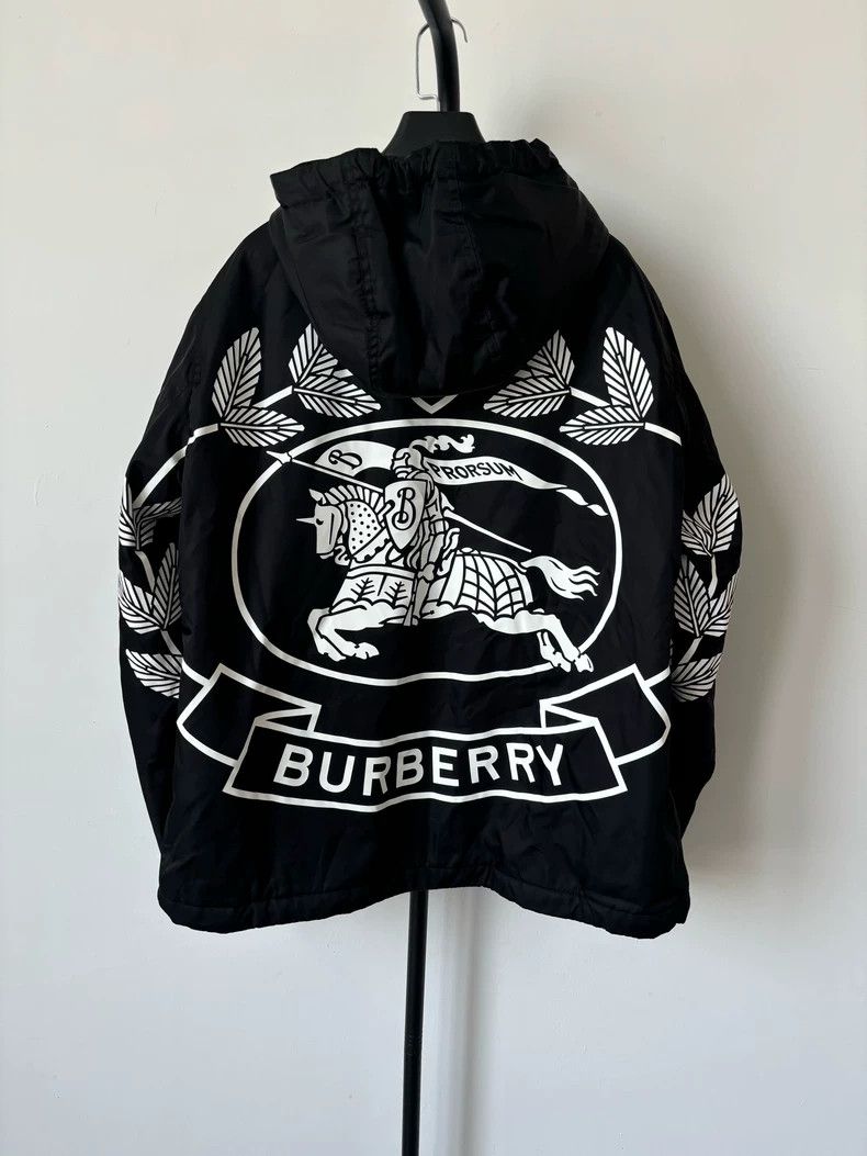 Burberry Burberry Black Logo Print Hooded Jacket Size US L / EU 52-54 / 3 - 2 Thumbnail