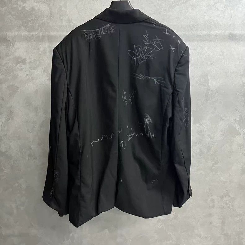 Balenciaga Balenciaga Black Graffiti Print Blazer Jacket Size US S / EU 44-46 / 1 - 2 Thumbnail