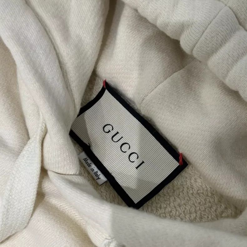 Gucci GUCCI Logo Print Distressed Hooded Sweatshirt Size US M / EU 48-50 / 2 - 4 Thumbnail