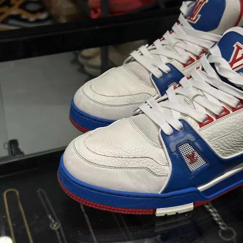 Louis Vuitton LOUIS VUITTON Trainer Shoes White Blue Size US 11 / EU 44 - 6 Thumbnail