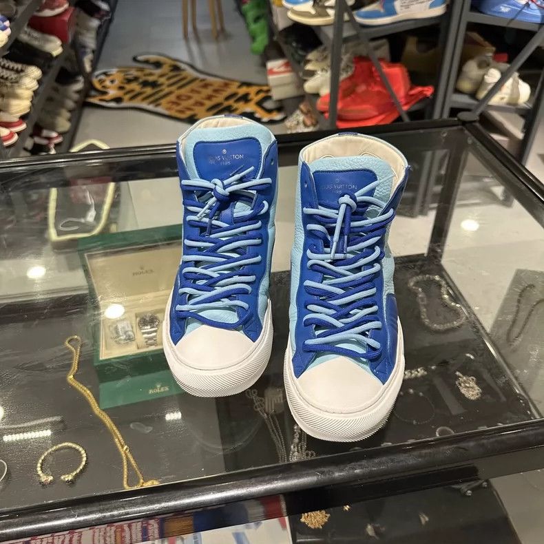 Louis Vuitton LOUIS VUITTON Tattoo Blue High-Top Sneakers Size US 9.5 / EU 42-43 - 2 Thumbnail