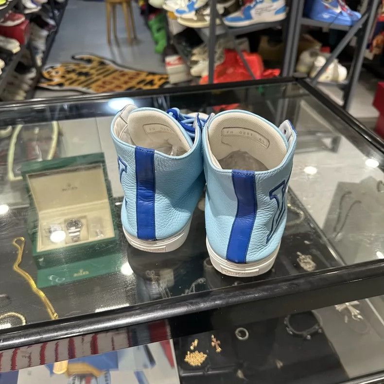 Louis Vuitton LOUIS VUITTON Tattoo Blue High-Top Sneakers Size US 9.5 / EU 42-43 - 3 Thumbnail