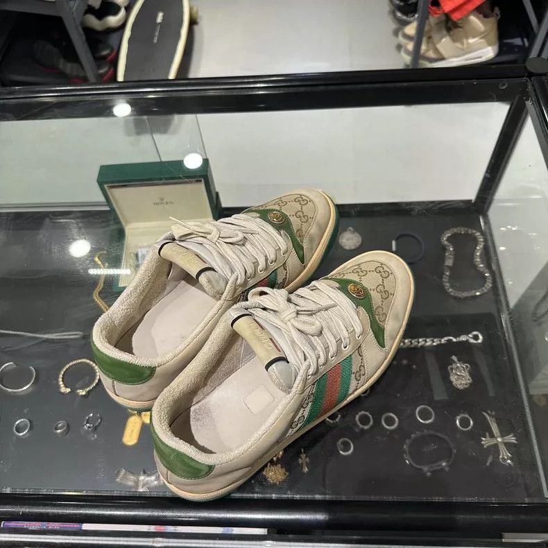 Gucci GUCCI Screener Dirty Shoes Green Size US 10 / EU 43 - 4 Thumbnail