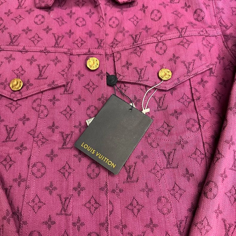 Louis Vuitton Louis Vuitton Purple Denim Jacket Size 48 Size US L / EU 52-54 / 3 - 3 Thumbnail