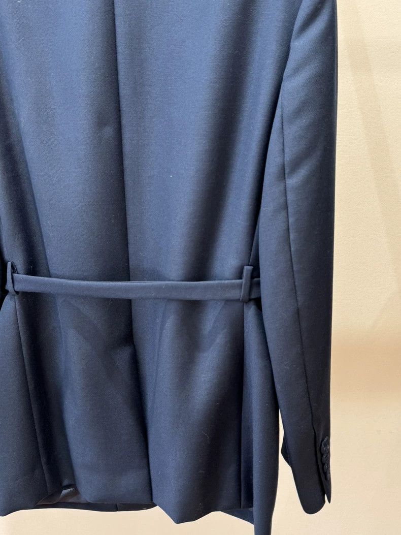Dior Dior Dark Blue Suit Jacket with Belt Design Size US L / EU 52-54 / 3 - 5 Thumbnail