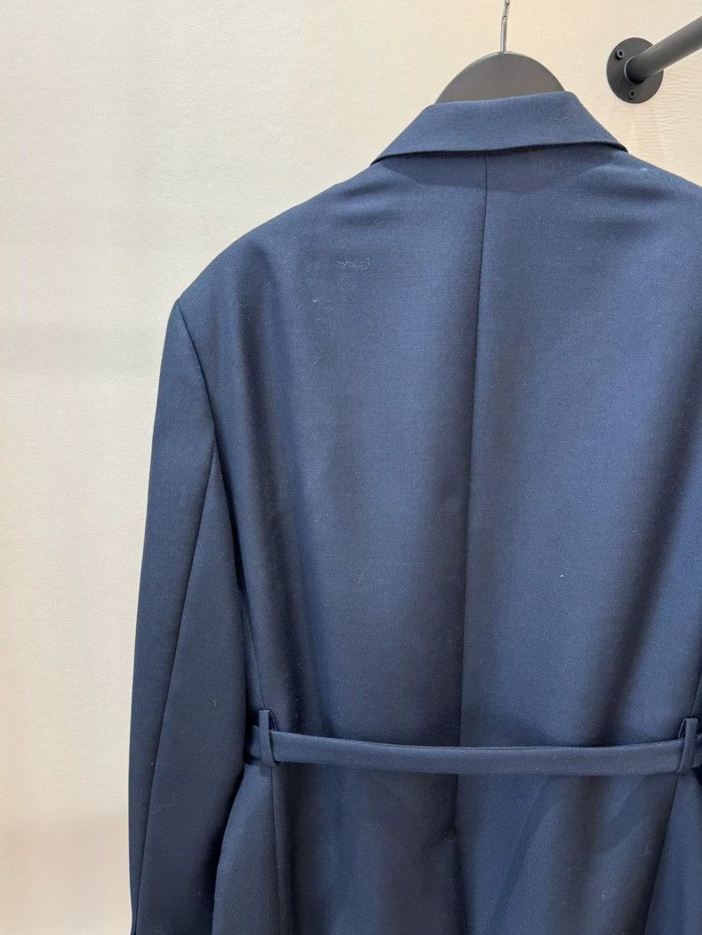 Dior Dior Dark Blue Suit Jacket with Belt Design Size US L / EU 52-54 / 3 - 4 Thumbnail