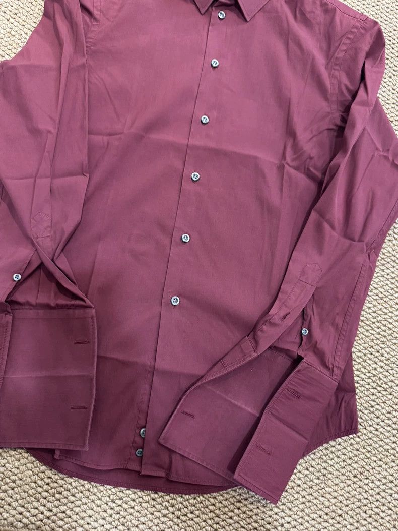 Emporio Armani Armani Men's Long Sleeve Shirt in Burgundy Size US M / EU 48-50 / 2 - 2 Thumbnail