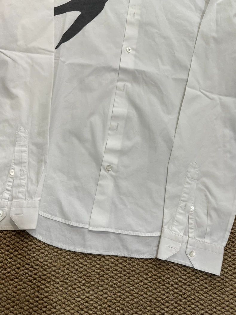 Alexander McQueen Alexander McQueen White Shirt with Swallow Design Size US L / EU 52-54 / 3 - 2 Thumbnail
