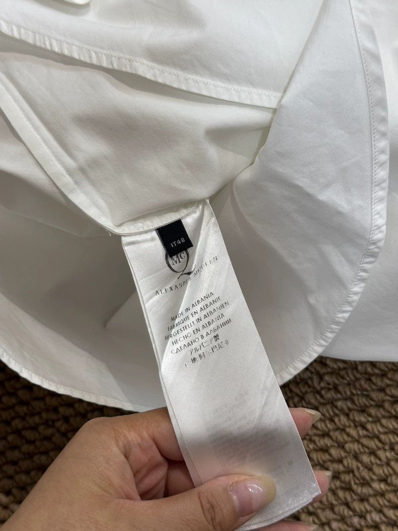 Alexander McQueen Alexander McQueen White Shirt with Swallow Design Size US L / EU 52-54 / 3 - 4 Thumbnail