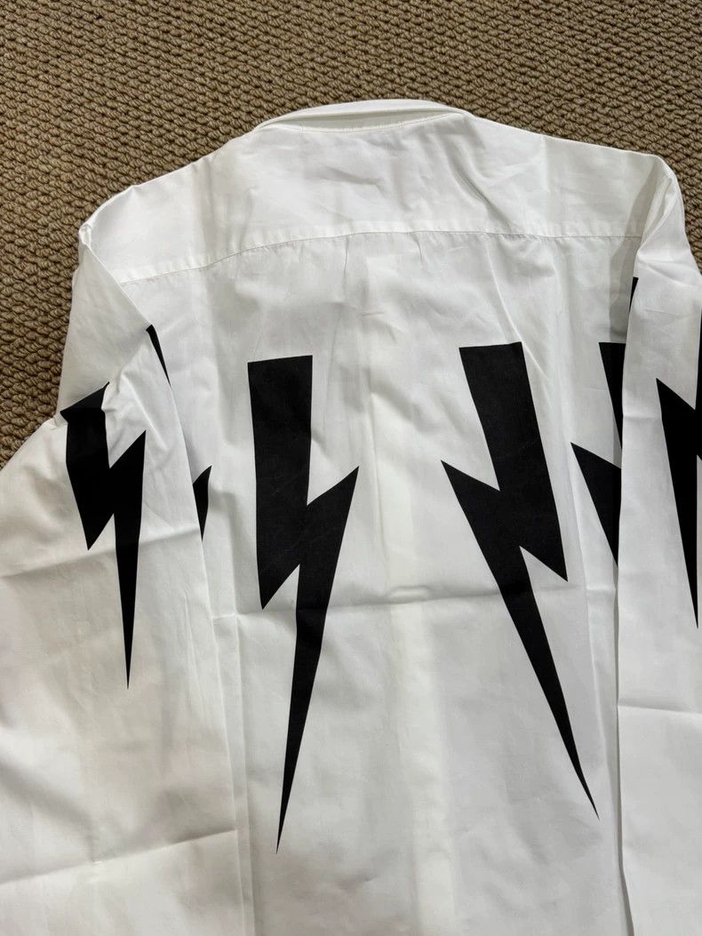 Thom Browne Neil Barrett White Lightning Pattern Shirt Size US S / EU 44-46 / 1 - 8 Thumbnail