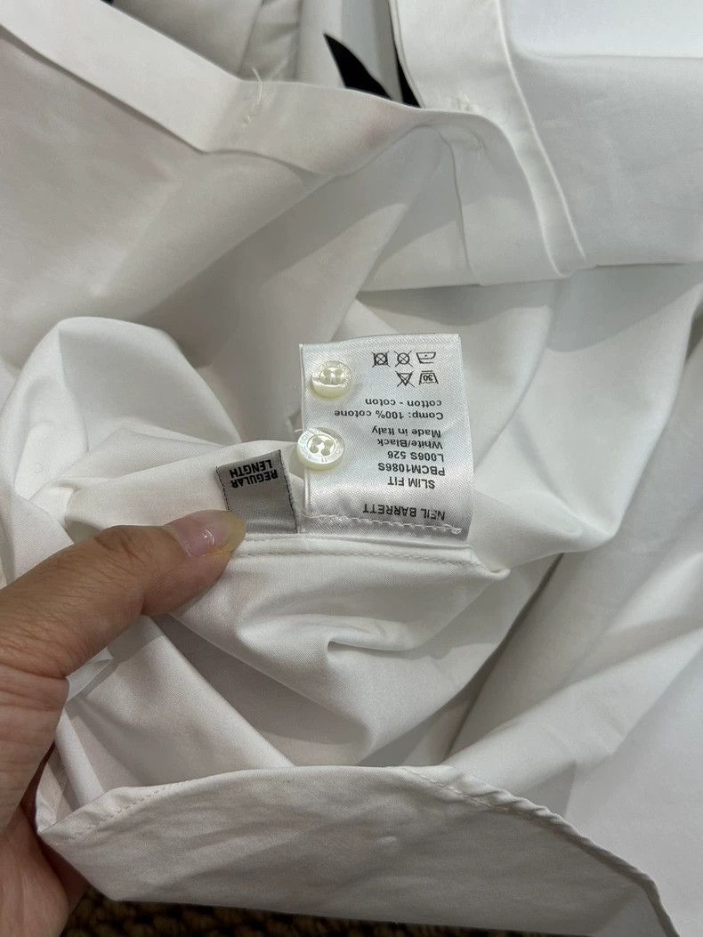 Thom Browne Neil Barrett White Lightning Pattern Shirt Size US S / EU 44-46 / 1 - 5 Thumbnail