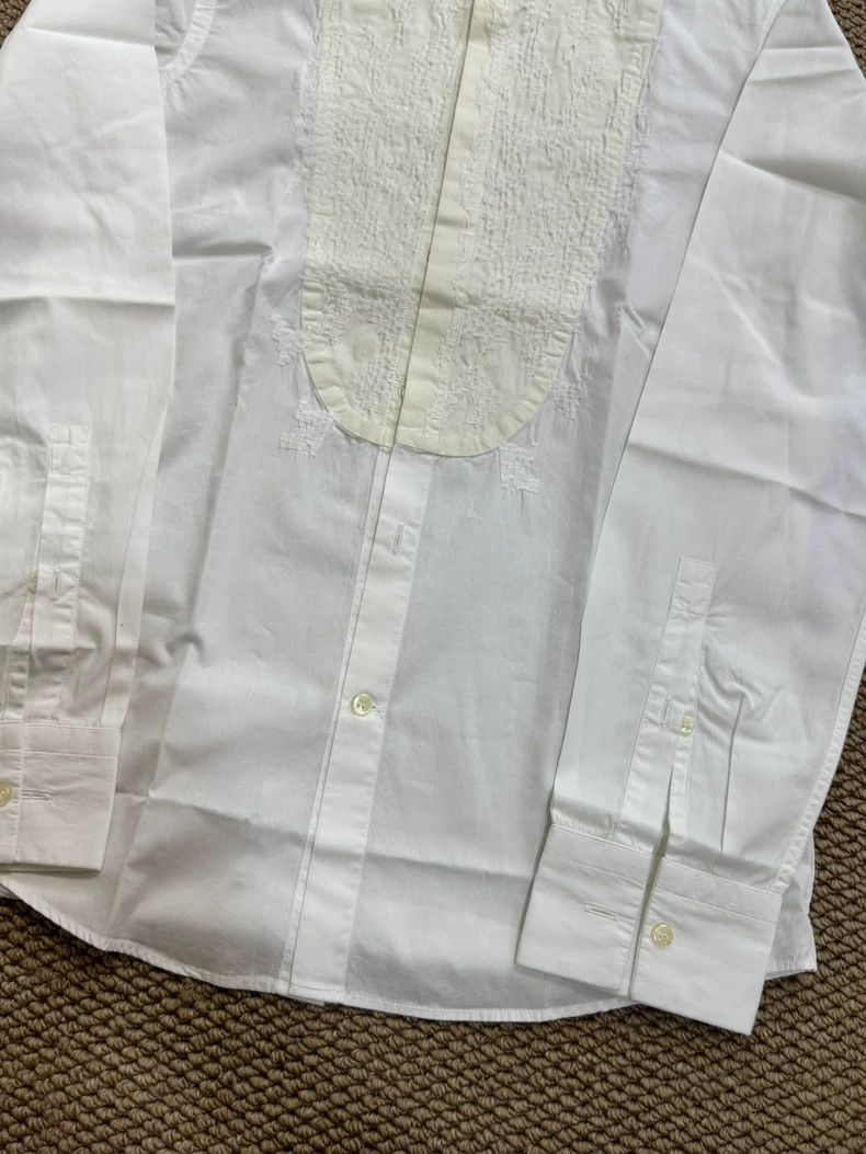 Just Cavalli Just Cavalli White Long Sleeve Shirt with Embroidery Size US L / EU 52-54 / 3 - 2 Thumbnail