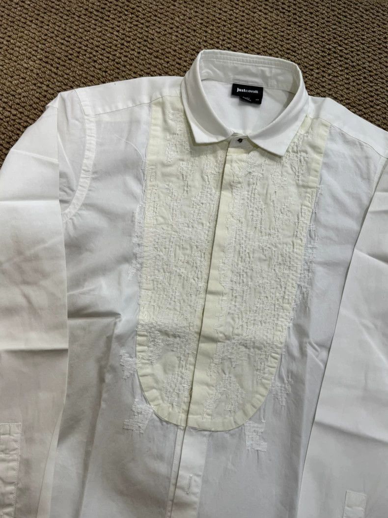 Just Cavalli Just Cavalli White Long Sleeve Shirt with Embroidery Size US L / EU 52-54 / 3 - 3 Thumbnail